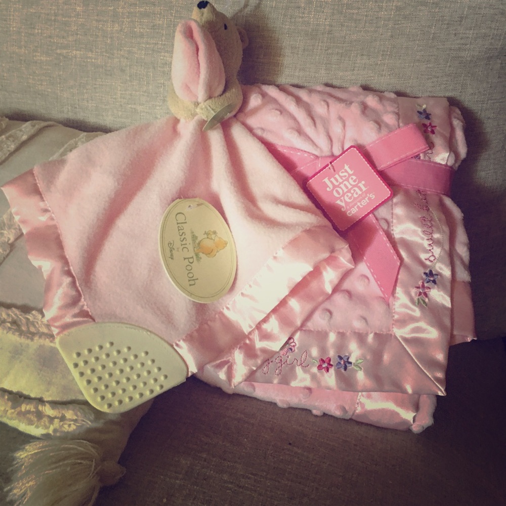 Carter’s baby blanket&Classic Pooh teether blanket